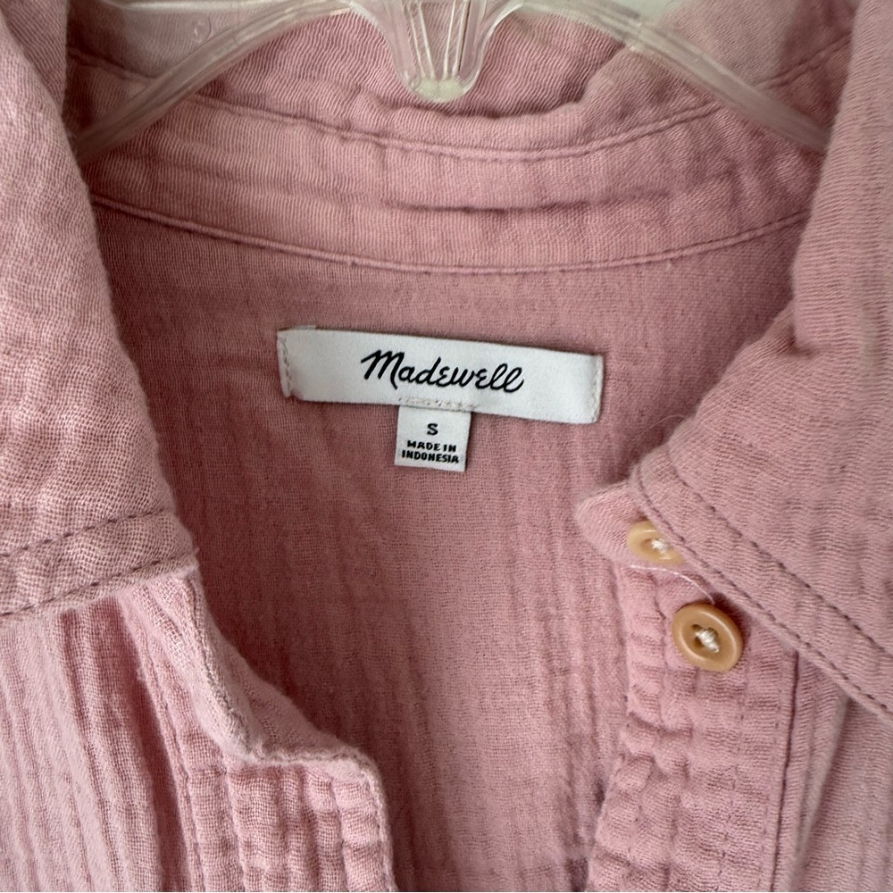 Madewell Lightspun Short-Sleeve Flap-Pocket Shirt in Wisteria Dove S - Picture 6 of 8